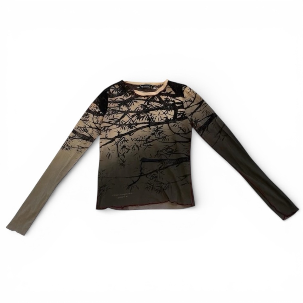 Rare Vintage Cop Copine Trees Mesh Top - Picture 3 of 6